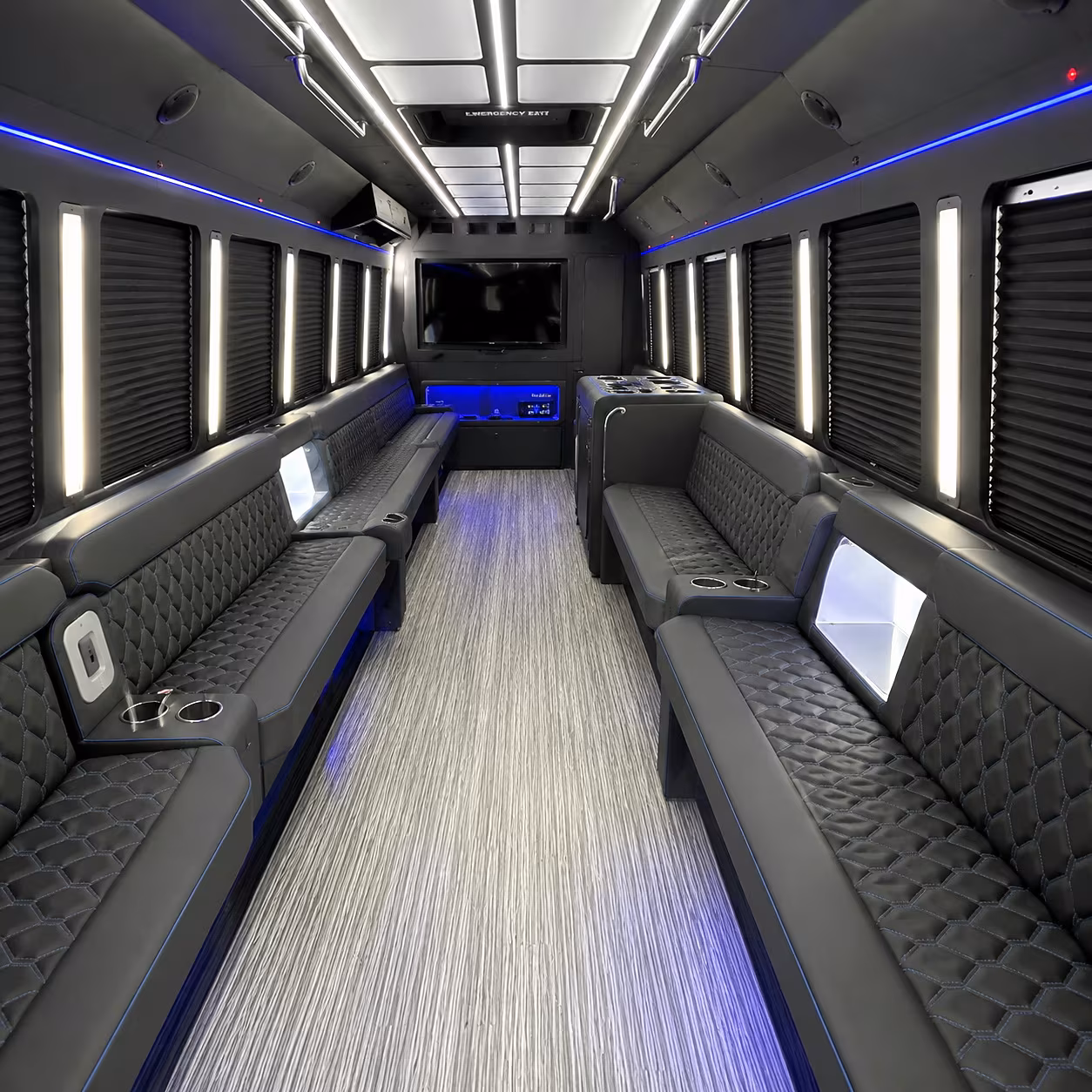 elk grove party bus rental interior